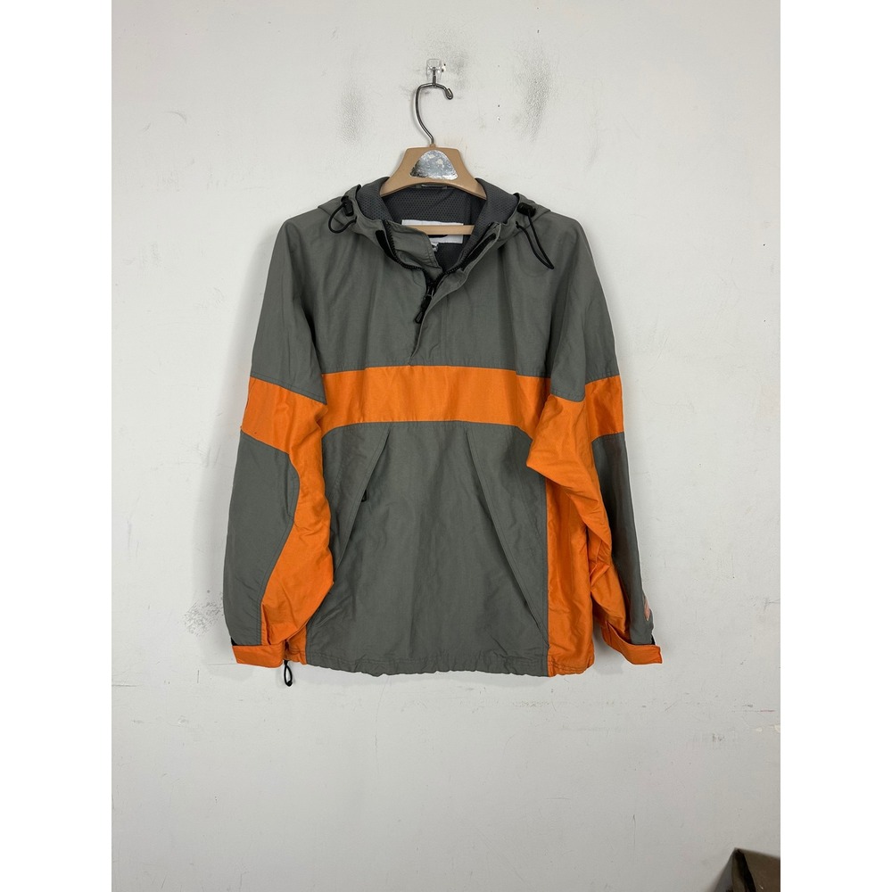 Old Navy Mens Gray Orange Colorblock Half Zip Anorak Windbreaker Jacket Small
